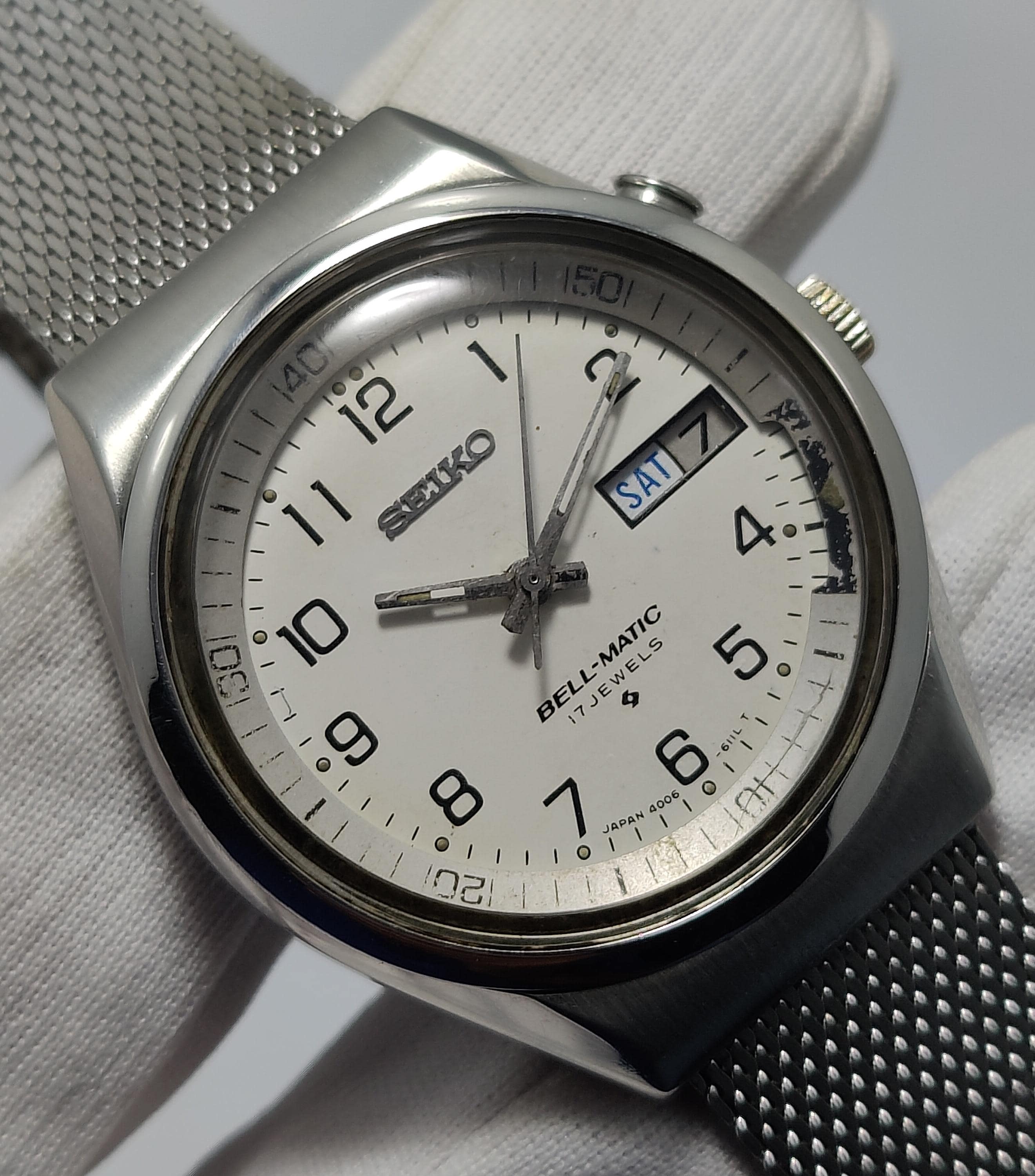 Seiko Bell-matic Automatic 4006-6070 ''white Military Dial
