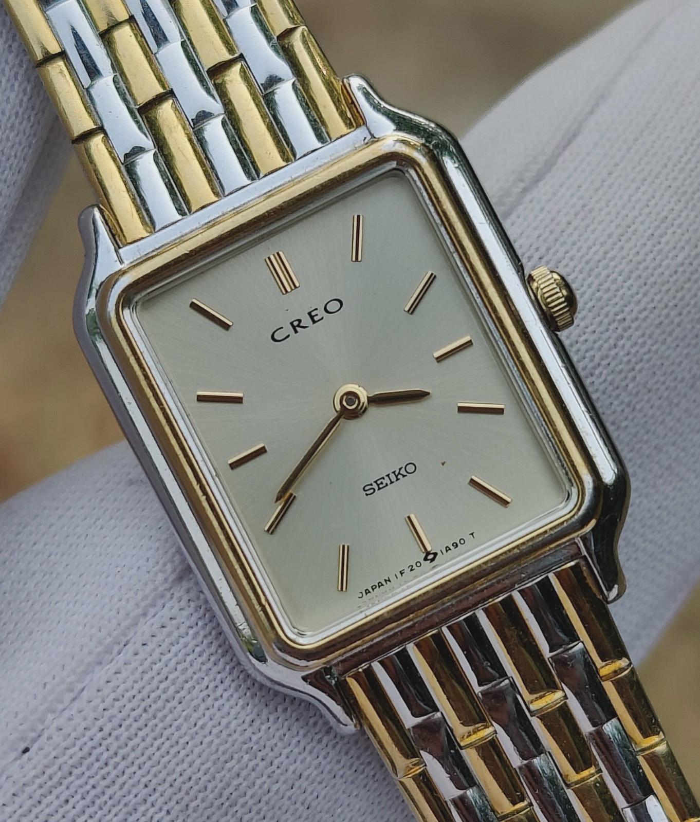 Works VTG Seiko Women\'s Watch Quartz Gold Tone 14mm 1F20-5C90 Fit 6\