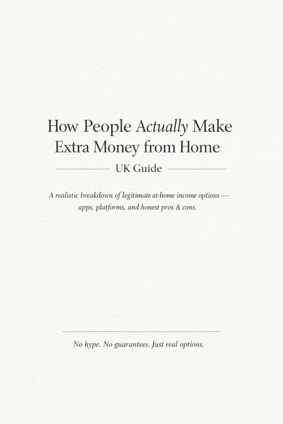 How People Actually Make Extra Money From Home UK Guide - Digital PDF ...