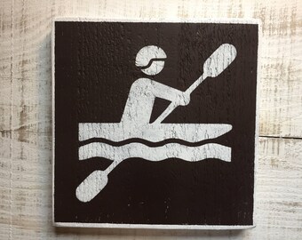 CHOOSE YOUR SIZE - national park kayaking access sign park sign lake kayak river kayak rustic wood signs outdoors lover Montana wood sign