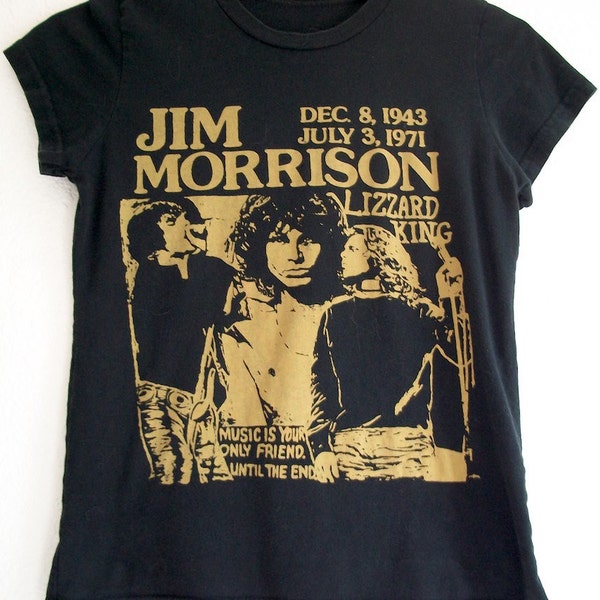 Vintage 1990s Jim Morrison The Doors Lizzard Lizard King Hippie Psychedelic T Shirt Sz XS
