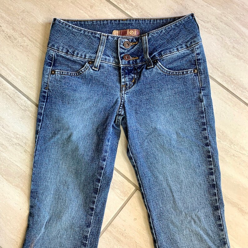 Vintage 1990s LEI Brand Bleached Distressed Grunge Pop Star Kawaii Retro y2k Capri Pants Sz 1 US