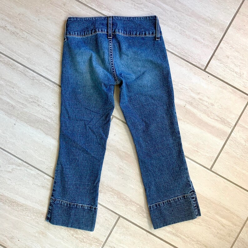 Vintage 1990s LEI Brand Bleached Distressed Grunge Pop Star Kawaii Retro y2k Capri Pants Sz 1 US