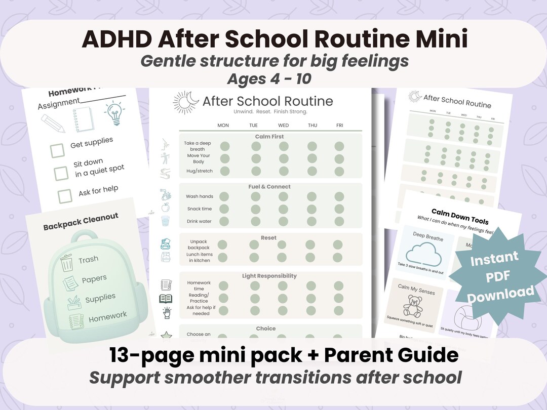 ADHD After School Routine | Visual Schedule for Kids | Transition ...