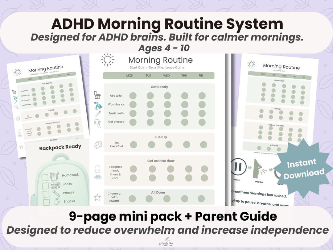 Visual Schedule for Kids With ADHD | Morning Routine Printable ...