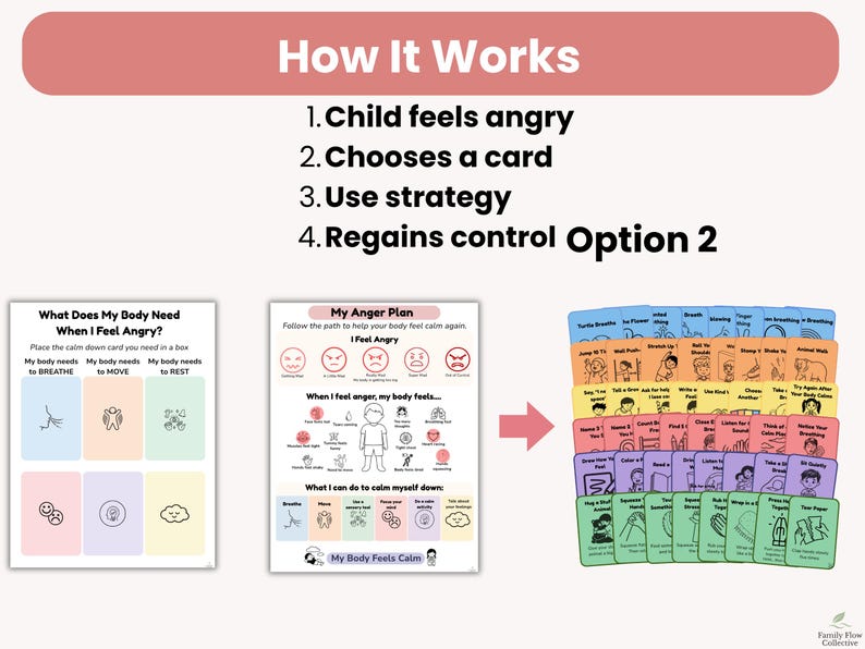 Anger Coping Skills Cards for Kids Printable, Calm Down Tools for Anger ...