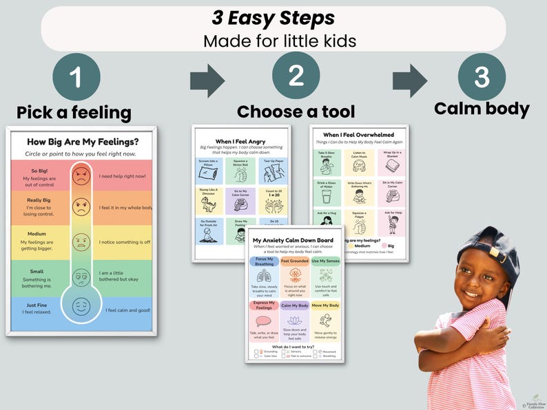 Calm Down Choice Board Bundle for Kids | Anxiety & Anger Coping Skills ...