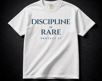 Discipline Is Rare Shirt, Minimalistisches Streetwear T-Shirt, motivierendes Grafik-T-Shirt für Männer, moderne Mindset-Kleidung, übergroßes Unisex-T-Shirt