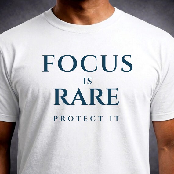 Focus Is Rare Shirt, Minimal Aesthetic Streetwear Tee, Motivational Men Graphic T-Shirt, Modern Mindset Clothing, Oversized Unisex Tee