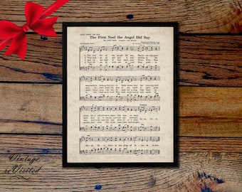 The First Noel Christmas Sheet Music Christian Vintage Hymn Digital Download Printable Clipart Graphic vs0094