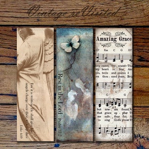 Inspirational Christian Bible Verses Amazing Grace and Angels Bookmark Instant Digital Download Image Clipart Clip Art Graphic vs0091