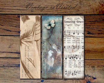 Inspirational Christian Bible Verses Amazing Grace and Angels Bookmark Instant Digital Download Image Clipart Clip Art Graphic vs0091