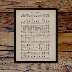 Jesus Is Calling Christian Vintage Sheet Music Hymn Hymnal Digital Download Image Clipart Graphic vs0109