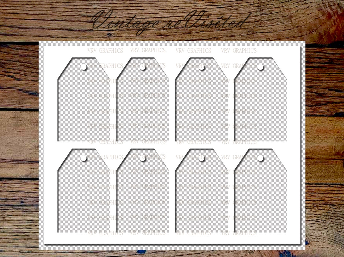 DIY Gift Tag Template With Hole Punch Collage PNG PSD Junk Journaling