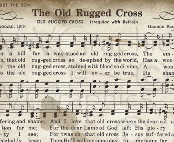 Items similar to The Old Rugged Cross Sheet Music Christian Hymn Hymnal ...