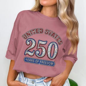 United States 250 Years of Freedom graphic tee.