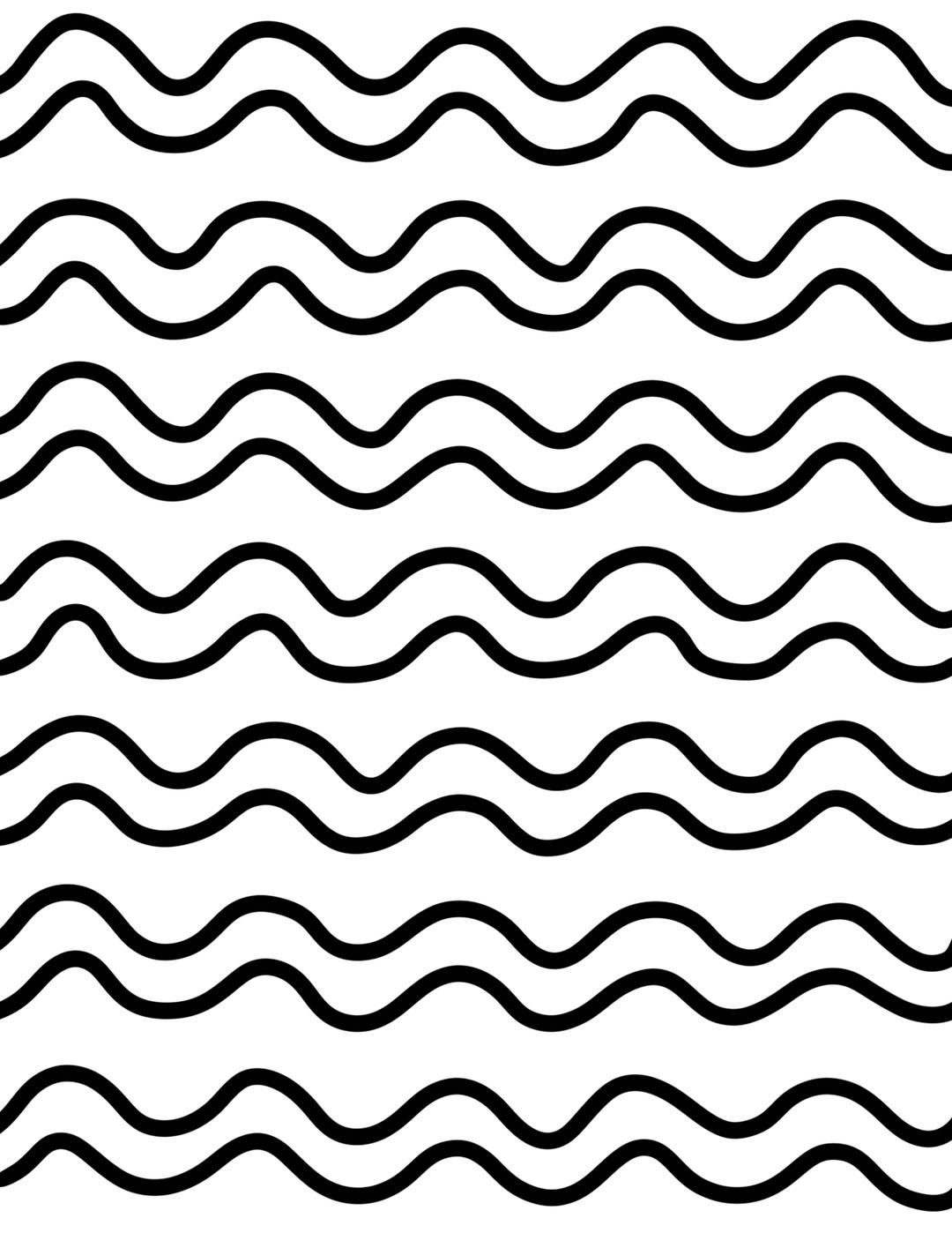 Wavy Pattern For Coloring In Wavy Stripe Pattern Coloring Page Printable | Bold Curved Lines PDF PNG ...