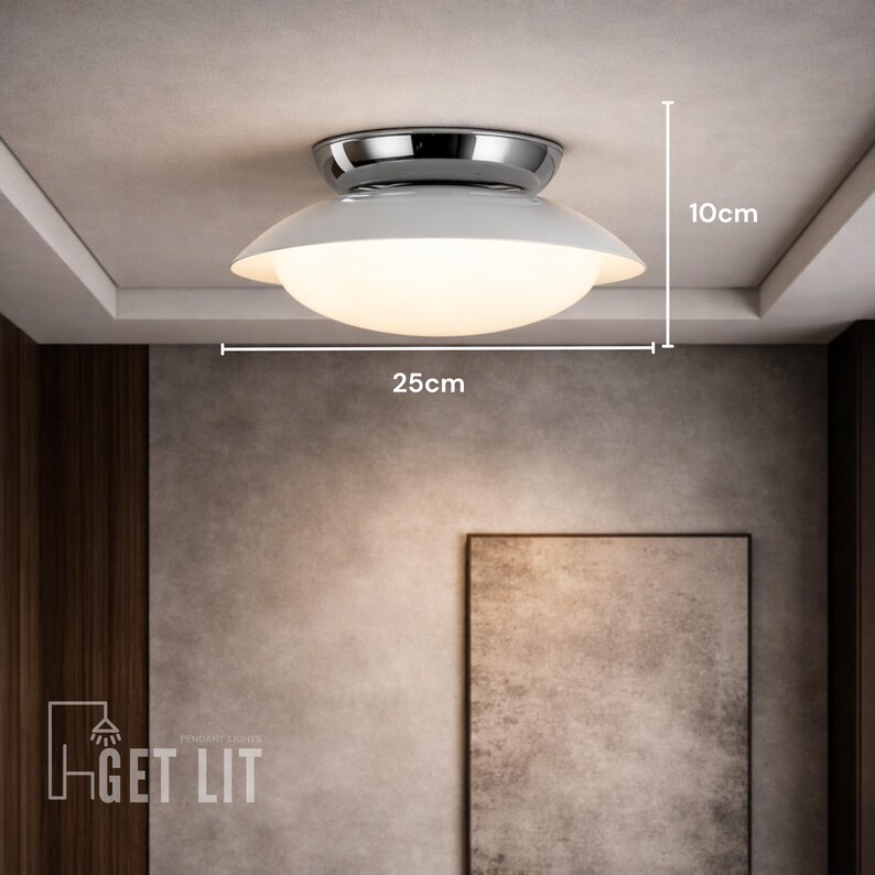 Dome Light Fixture Mid-century Modern Dome Flush Mount LED Ceiling Light – Art Deco Style ...