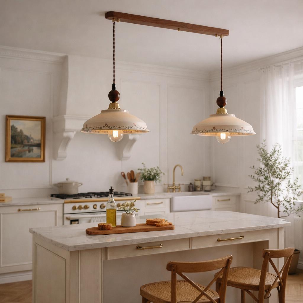 White Porcelain Pendant Light, Hand Painted Ceramic Bowl Ceiling Lamp ...