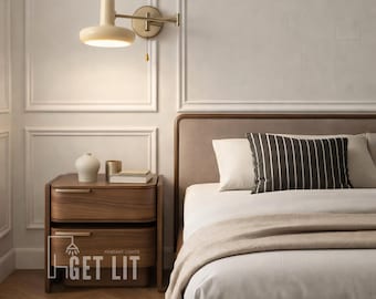 Modern Cream Wall Sconce Bedside Lamp, Adjustable Nordic Wall Light, Minimalist Bedroom Reading