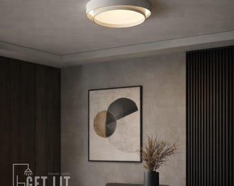Modern LED Flush Mount Ceiling Light: Dimmable Minimalist Layered Circular Lamp