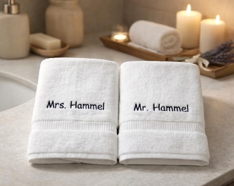 Luxury Turkish Cotton Towels, Custom Embroidered Name, Personalized Gift