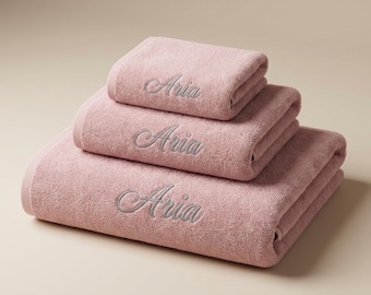 Toalla bordada personalizada, toalla de baño con nombre personalizado, regalo de despedida de soltera