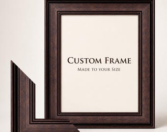 Custom Picture Frame, Walnut Frame, Made to Size Frame, Wall Art Frame, Photo Frame, Canvas Frame, Vintage Style Home Decor