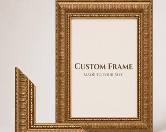 Custom Size Gold Picture Frame, Made to Order Frame, Personalized Photo Frame, Canvas Frame, Wall Art Frame, Custom Frame, Ships from USA