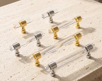 Acrylic Cabinet Pulls, Clear Drawer Handles, Modern Kitchen Cabinet Hardware, Dresser Pulls, Vanity Handles, Wardrobe Door Pulls