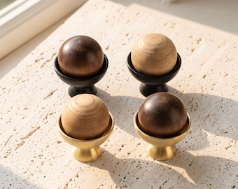 Wood Ball Cabinet Knobs, Round Drawer Knobs, Modern Kitchen Cabinet Hardware, Dresser Knobs, Vanity Pulls, Wardrobe Handles, Furniture Knobs