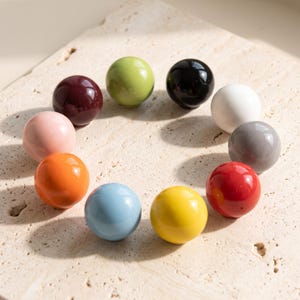 Colorful Ceramic Cabinet Knob Round Drawer Knob Dresser Pull Kitchen Cupboard Handle Nursery Furniture Hardware Single Hole
