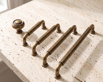 Vintage Cabinet Pulls, Antique Brass Drawer Handles, Rustic Kitchen Cabinet Hardware, Dresser Pulls, Wardrobe Handles, Furniture Knobs