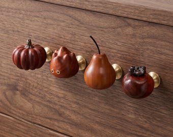 Fruit Cabinet Knobs, Cute Kitchen Drawer Knobs, Wooden Furniture Hardware, Handmade Style Cabinet Pulls, Dresser Knobs, Kids Room Decor