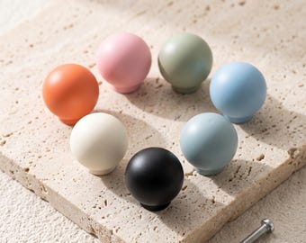 Round Ball Cabinet Knob, Modern Aluminum Drawer Knob, Minimalist Single Hole Cabinet Handle, Dresser Wardrobe Kitchen Door Knob Pull