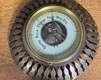 Vintage Brass Weather Barometer Wall Hanging Decorative Weather Station