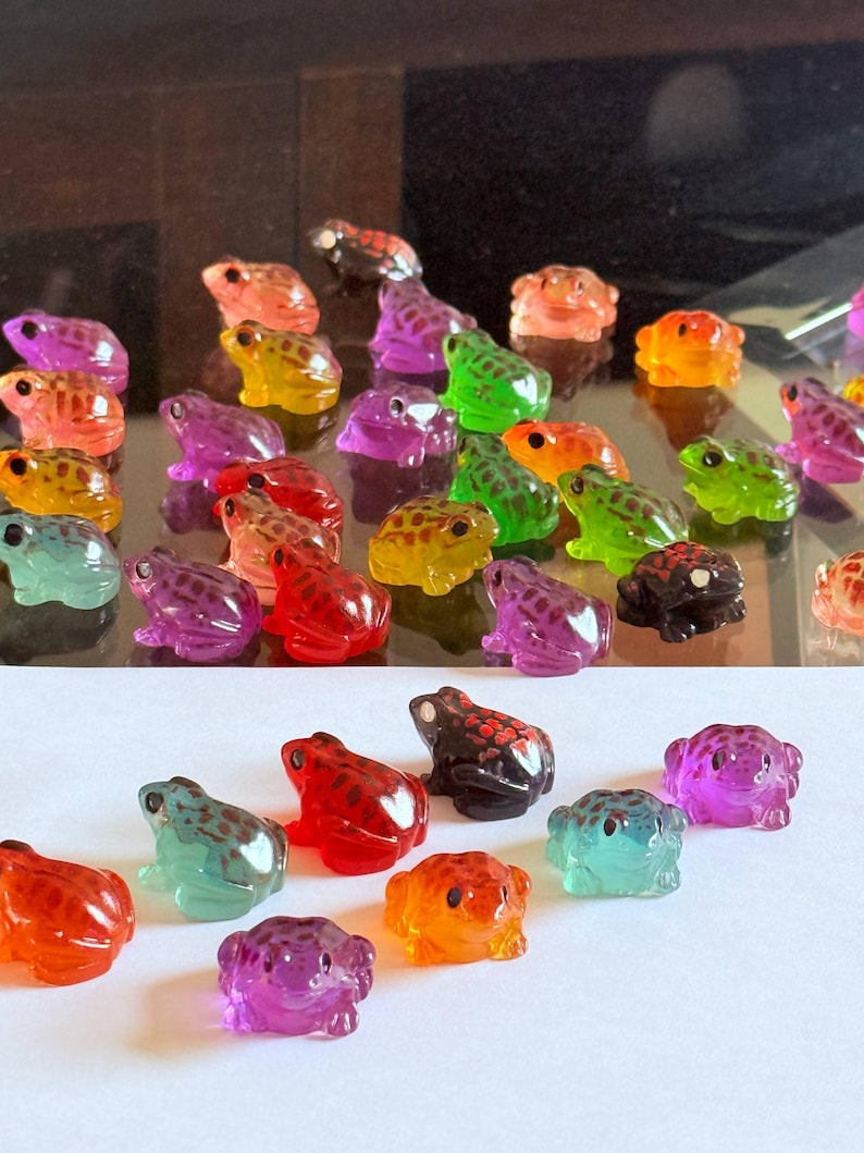 8-100pcs Miniature Resin Frogs – Colorful Terrarium & Fairy Garden Decor (2.7cm) image 7