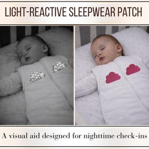 Infant Sleep Sack Visibility Patch for Baby Monitor Cloud Iron On Baby Sleepwear Nursery Essential