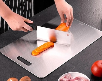 Panel ze stali nierdzewnej i deska do krojenia do kuchni, gospodarstwa domowego, pogrubiona, dwustronna