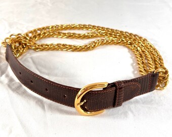 Vintage Escada Lucky Charms Chain Belt - Swag Gold Chain 