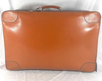 VALEXTRA Milano Tan Leather Suitcase Luggage Bag Made in Italy