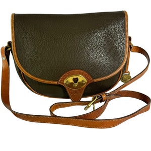 DOONEY AND BOURKE The Cavalry Trooper Olive Green & Tan Leather Crossbody Bag