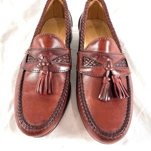 ALLEN EDMONDS Brown Leather Tassel Loafers for Men Made in USA 7E