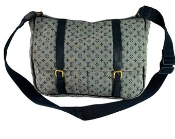 2003 LOUIS VUITTON Grey Canvas Monogram Mini Lin Sac Messenger Diaper Made in France