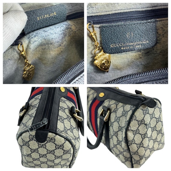 GUCCI Navy Blue Canvas Leather Accessory Collecti… - image 3