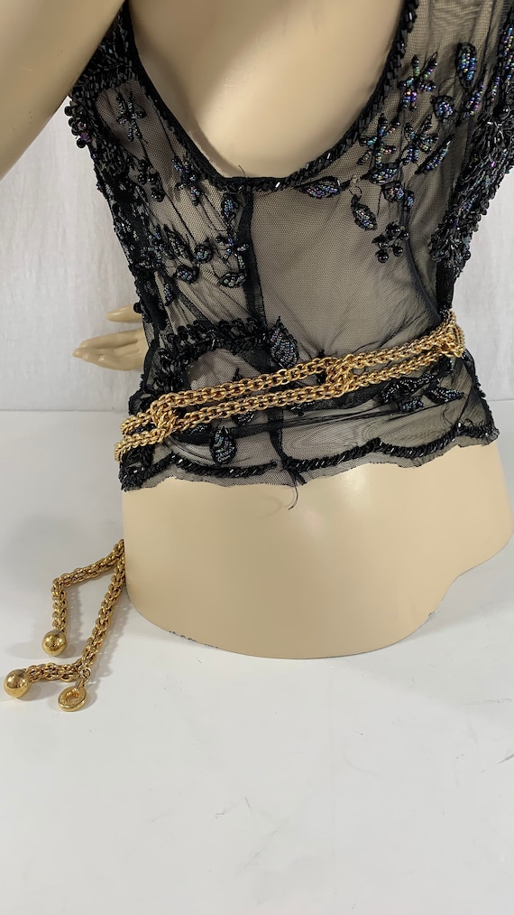 Paloma Picasso Gold-Tone Chain Belt with Medallion Accents Gorgeous PALOMA PICASSO Yellow Gold Plated Metal Triple  main image 4