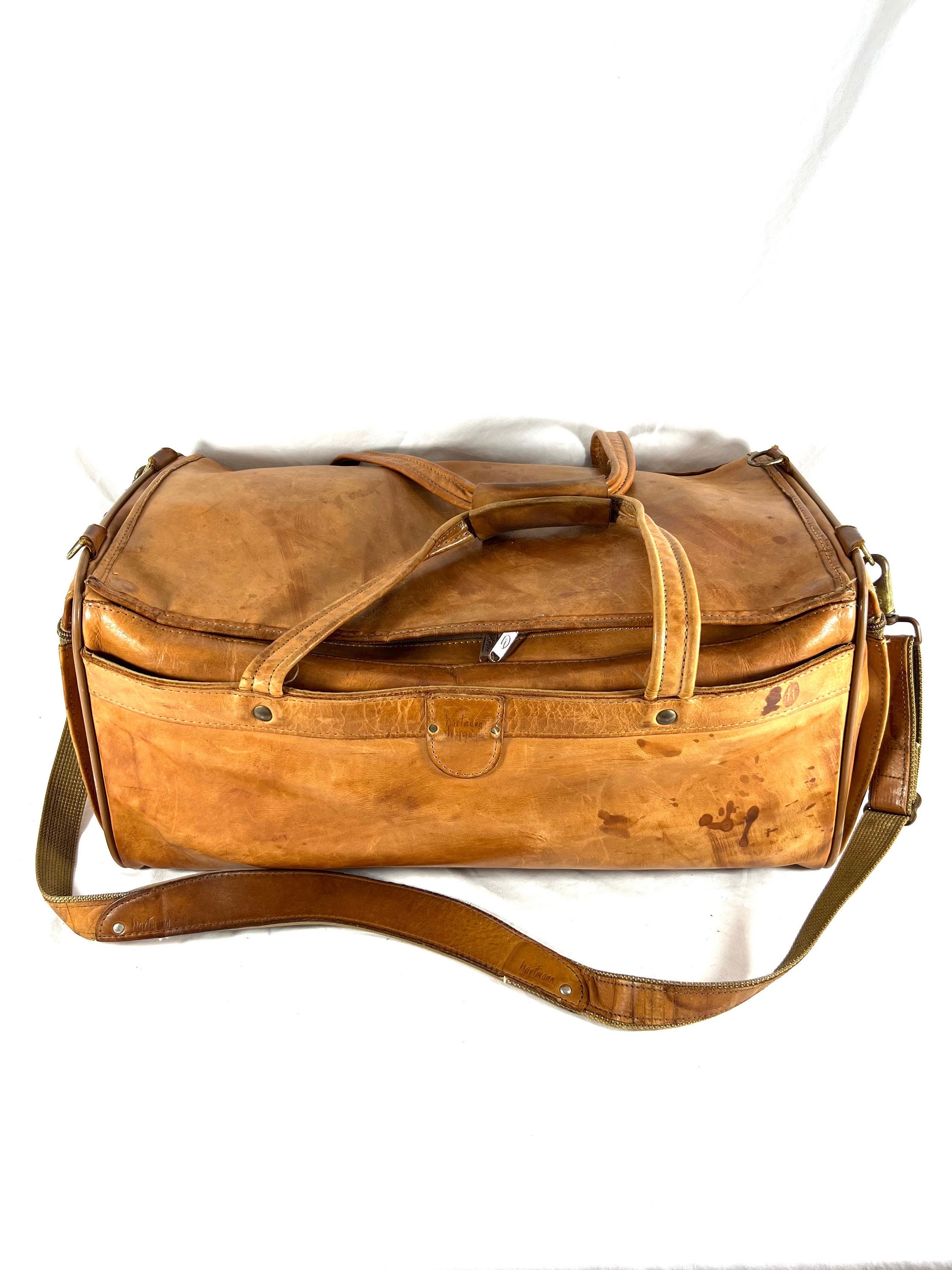 Distressed Vintage HARTMANN Tan Belting Leather Luggage Duffel Travel Bag Etsy Canada