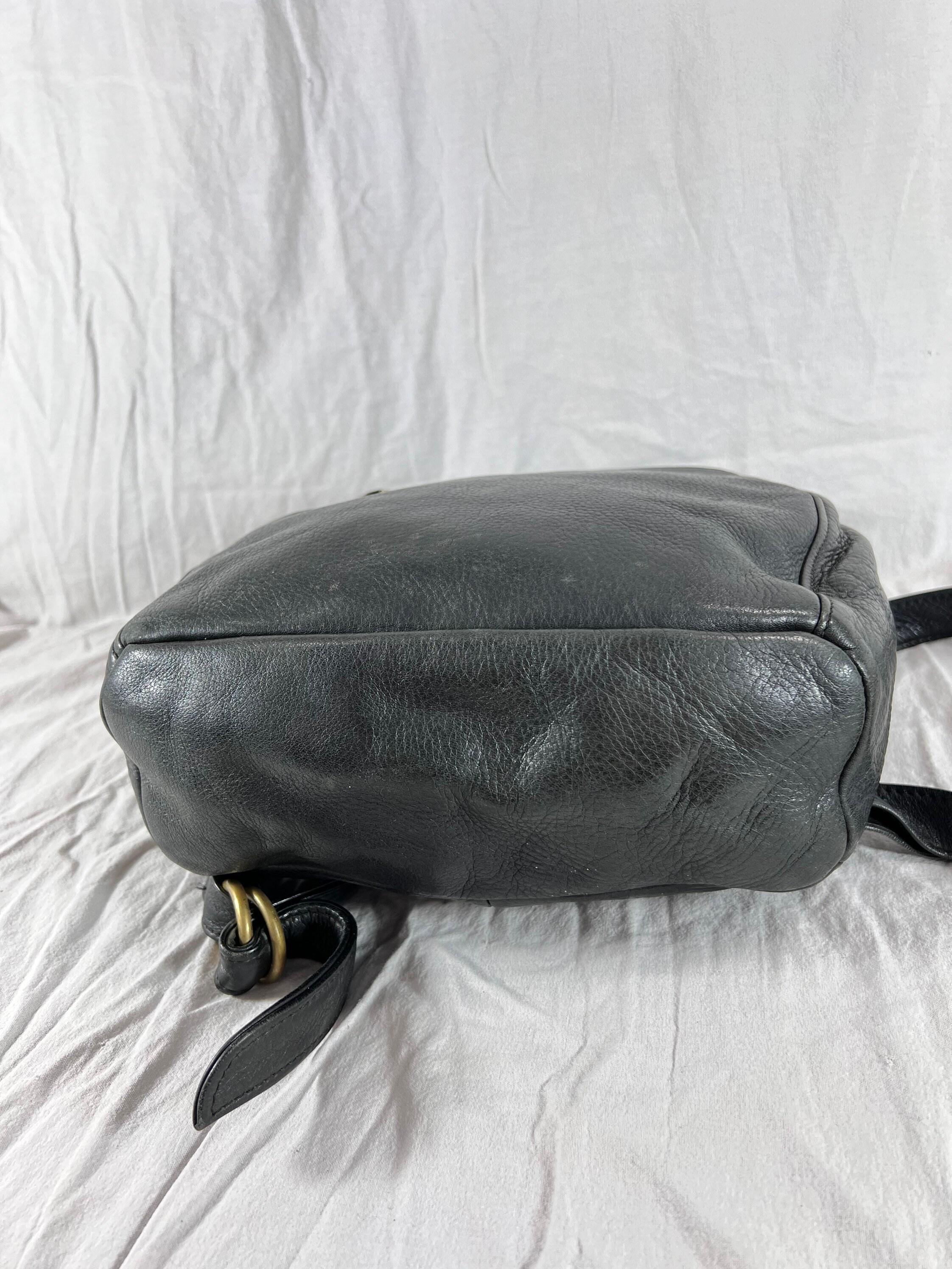 Libaire Black Pebbled Leather Backpack  Purse Handbag Made In USA MM Authentic LIBAIRE Vintage Black Leather Backpack Bag Made in  main image 2