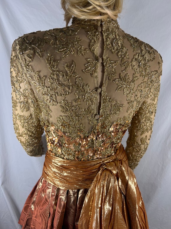 PAUL LOUIS ORRIER Sequins Viscose Metallic Brown … - image 8