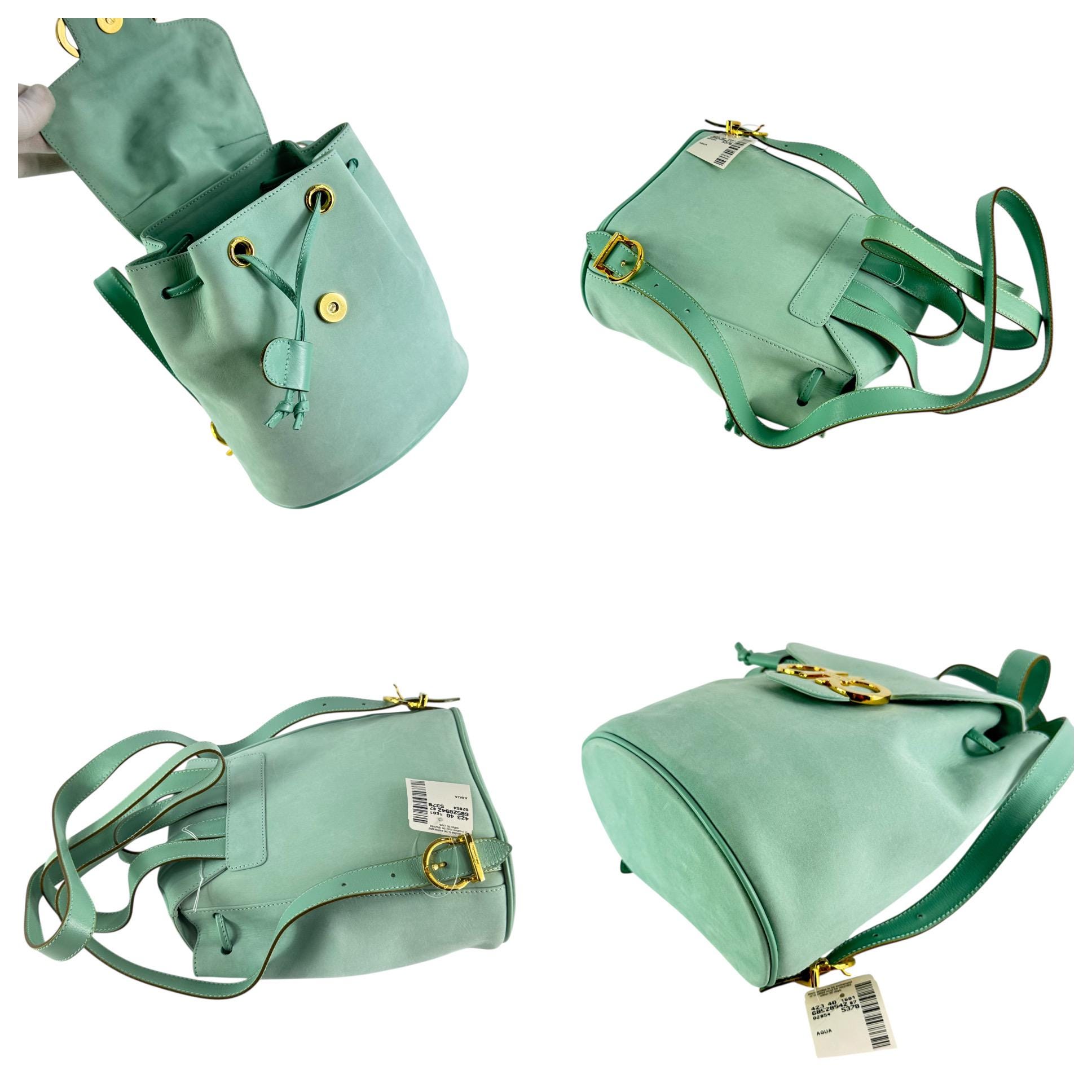 SALVATORE FERRAGAMO Gancini Light Turquois Nubuck Leather  display picture 1
